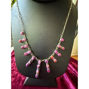 Sterling & Spiny Oyster 19" Native American Necklace